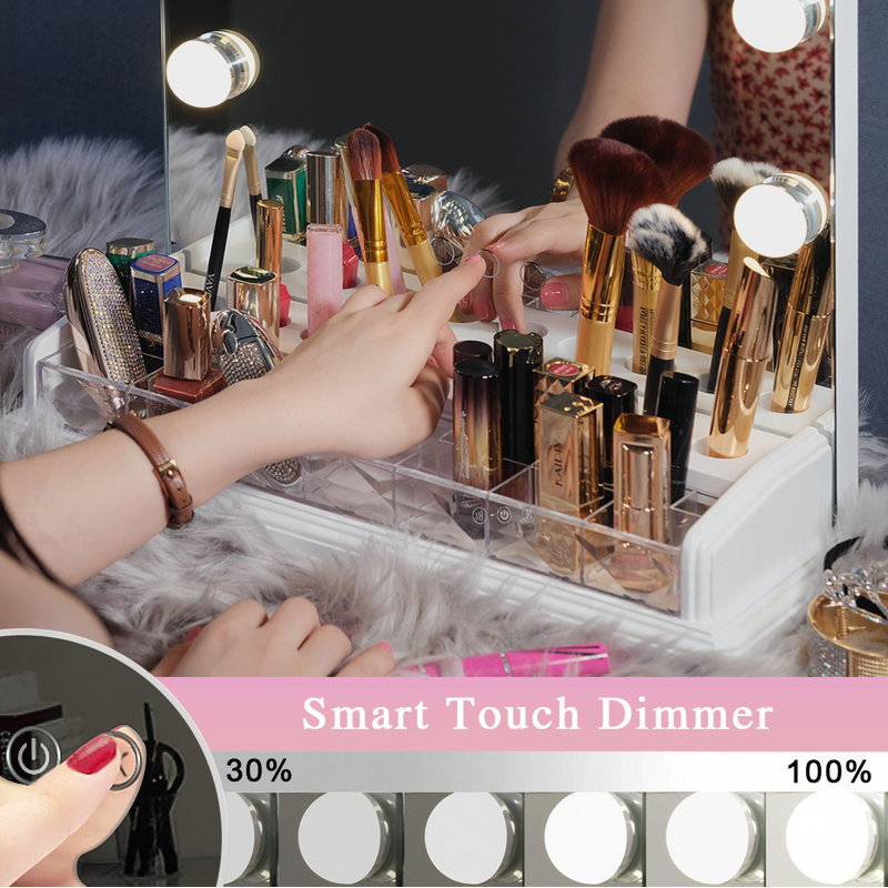 Rosdorf Park Schuler Vanity Hollywood Touch Control Frameless Lighted